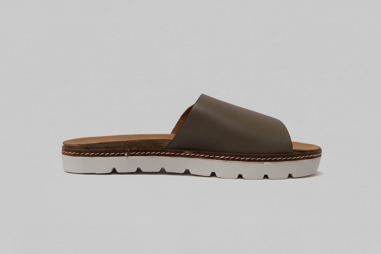Jessica Leather Slide Sandals